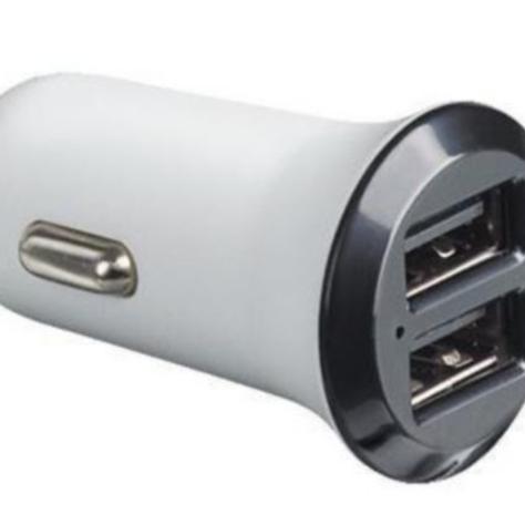 Doble toma de carga USB para coche 2,1A, cargador de mechero. Negro, 050682, 3414970010599